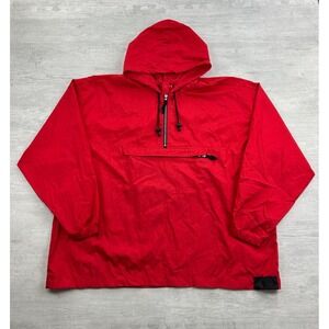 Vintage 90s Marlboro Unlimited Rain Jacket Size XXL Red Anorak Windbreaker